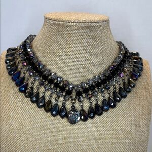 Chico's Black and Silver Beaded Necklace